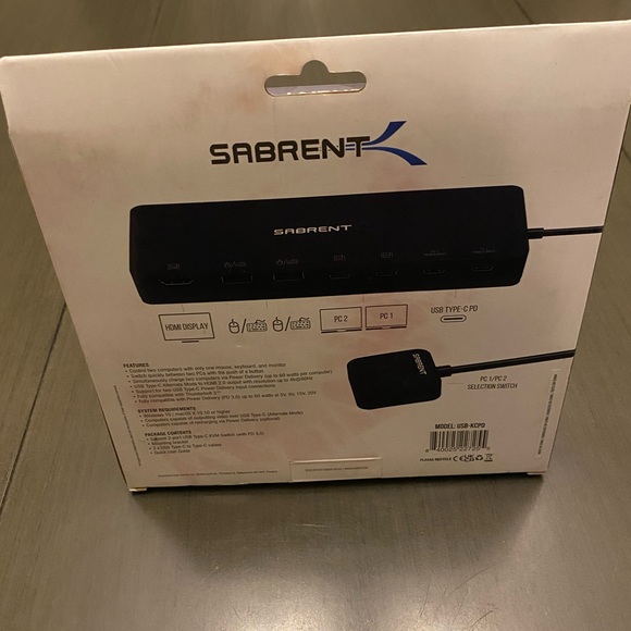 Sabrent 2 Port USB Type-C KVM Switch - Picture 6 of 7